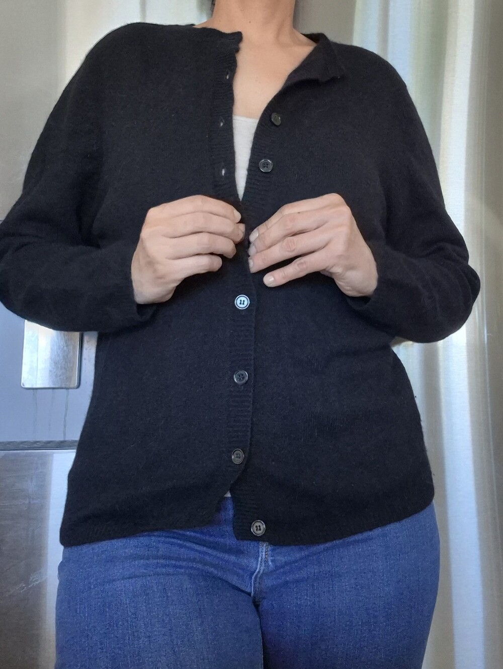 Dialogue Wool & Rabbit Hair Blend Button Up Sweater Sz M